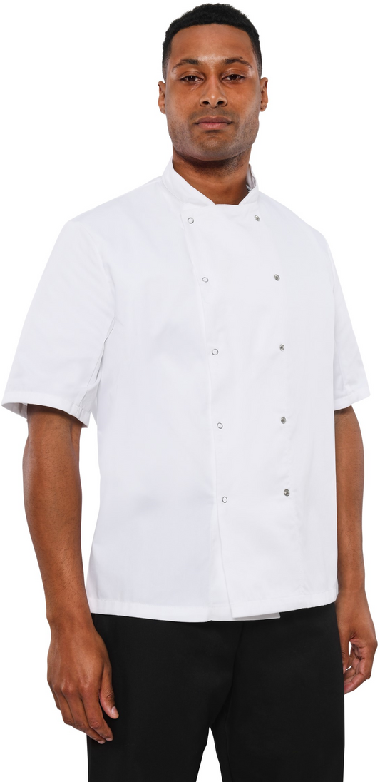 Dennys DD08S Chef Short Sleeve Jacket 200gsm Adult - COOZO