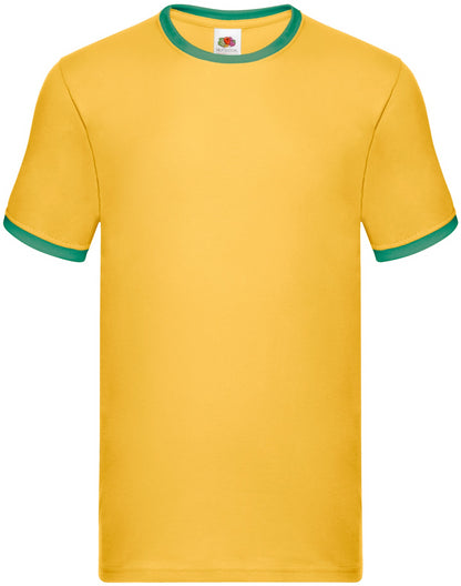 Fruit Of The Loom 61168 Adult Ringer Short Sleeve T-Shirt - COOZO