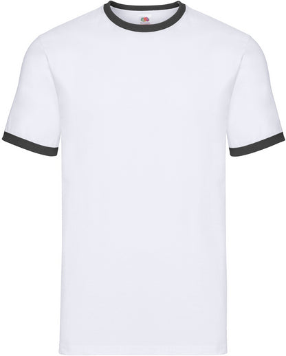 Fruit Of The Loom 61168 Adult Ringer Short Sleeve T-Shirt - COOZO