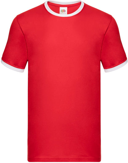 Fruit Of The Loom 61168 Adult Ringer Short Sleeve T-Shirt - COOZO