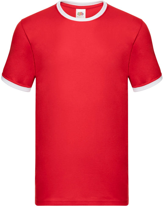 Fruit Of The Loom 61168 Adult Ringer Short Sleeve T-Shirt - COOZO