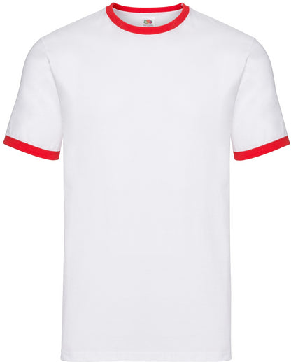 Fruit Of The Loom 61168 Adult Ringer Short Sleeve T-Shirt - COOZO