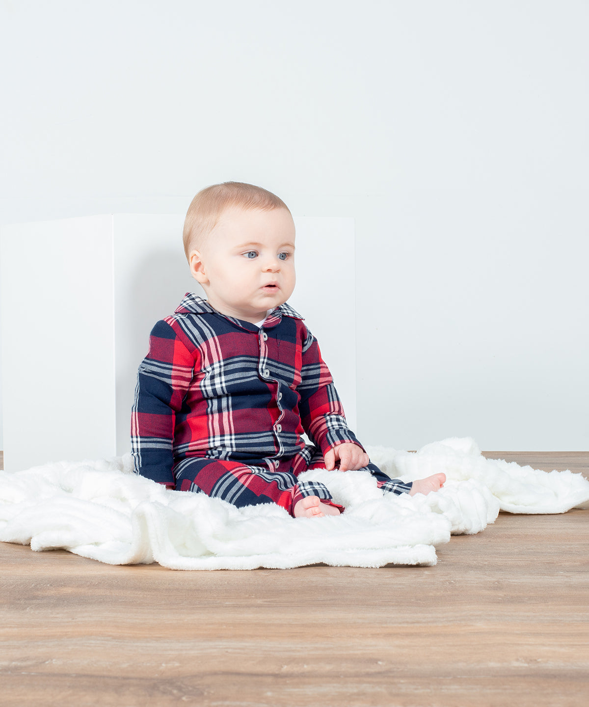 Mens Ladies Kids Baby Tartan Pyjamas Family Couples Matching Loungewear Sets - COOZO