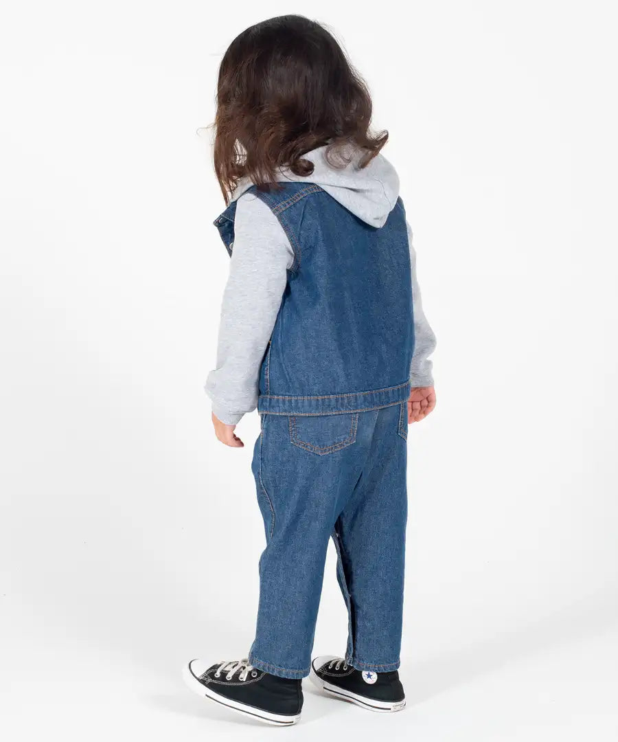 COOZO-Larkwood Denim jacket with fleece hood and sleeves (LW750)