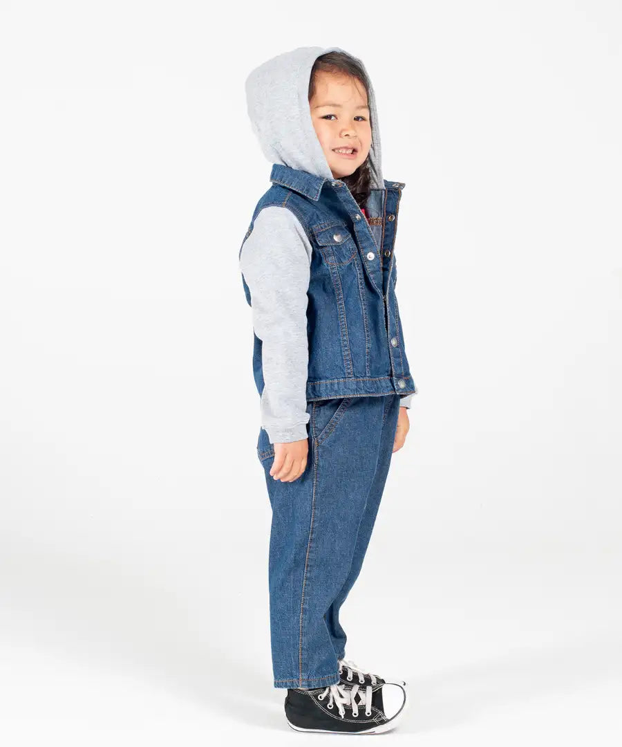 COOZO-Larkwood Denim jacket with fleece hood and sleeves (LW750)