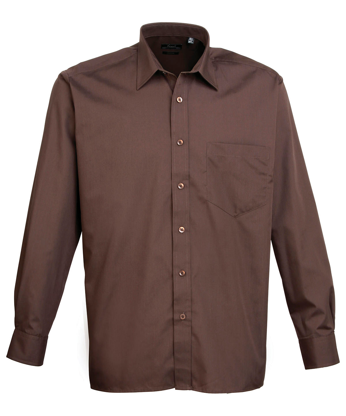 Premier Long Sleeve Poplin Shirt (PR200) Optional Colors - COOZO