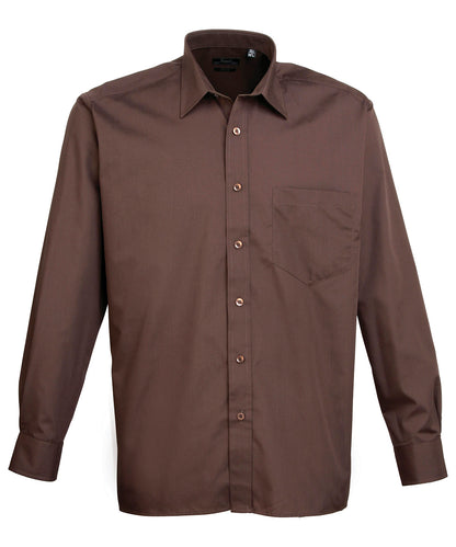 Premier Long Sleeve Poplin Shirt (PR200) Optional Colors - COOZO
