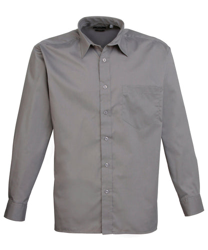Premier Long Sleeve Poplin Shirt (PR200) Optional Colors - COOZO