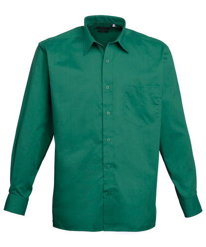 Premier Long Sleeve Poplin Shirt (PR200) Optional Colors - COOZO