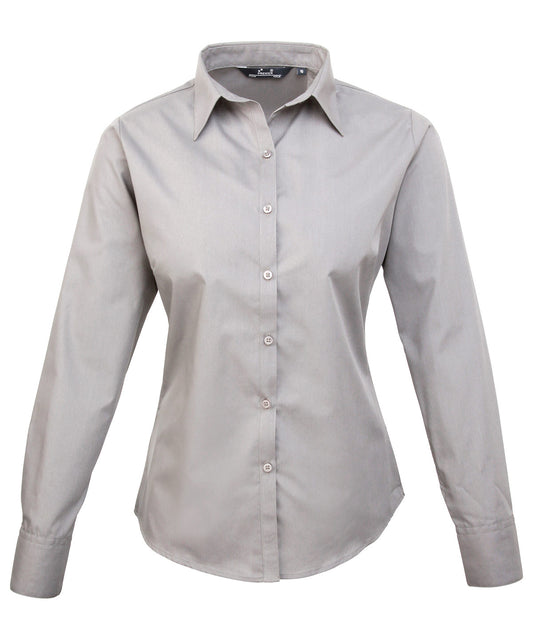 Premier Ladies Long Sleeve Poplin Blouse (PR300) Other Colors - COOZO