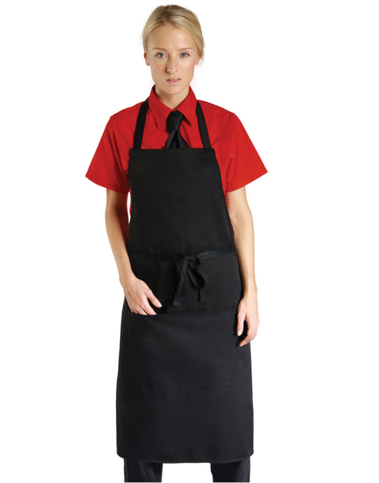 Dennys DP55CNQ Low Cost Bib Apron With Pocket - COOZO