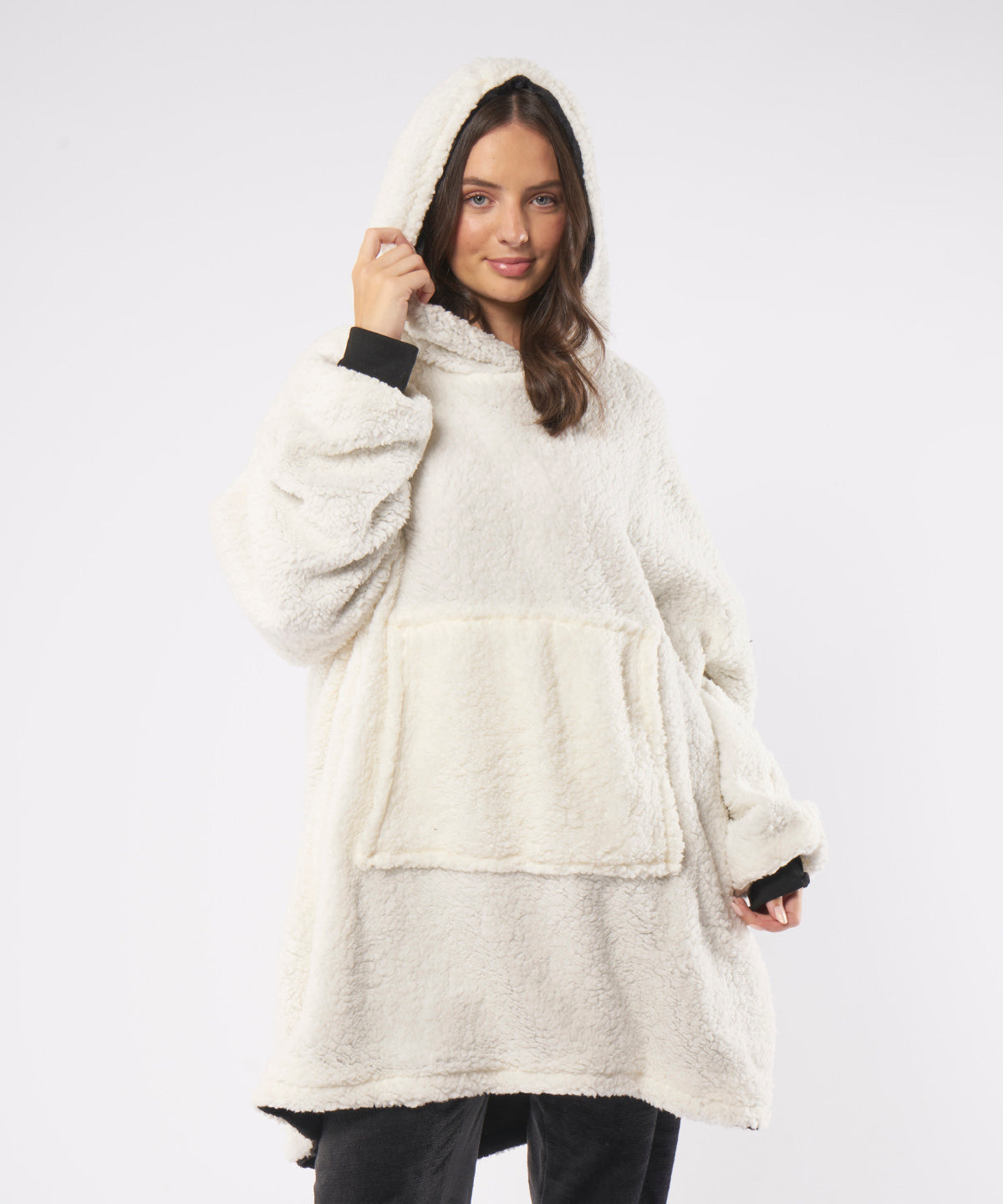 The Ribbon oversized cosy reversible sherpa hoodie - COOZO