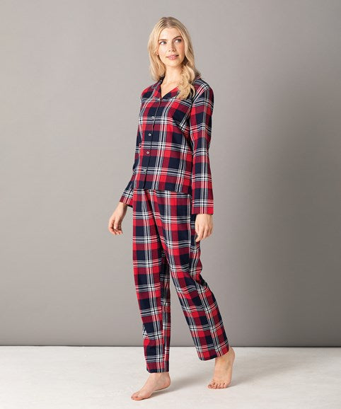 Mens Ladies Kids Baby Tartan Pyjamas Family Couples Matching Loungewear Sets - COOZO