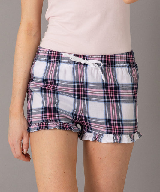 LADIES TARTAN FRILL SHORTS - COOZO
