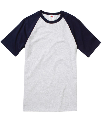 Fruit Of The Loom 61026 Unisex Mens Baseball Short Sleeved Cotton T-Shirt - COOZO