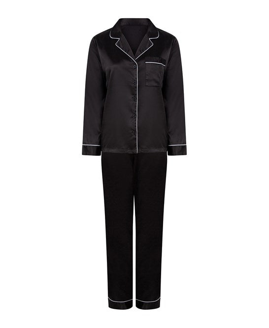 LADIES SATIN LONG PYJAMAS - COOZO