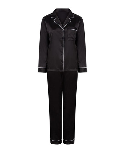 LADIES SATIN LONG PYJAMAS - COOZO