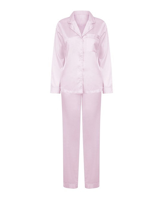 LADIES SATIN LONG PYJAMAS - COOZO