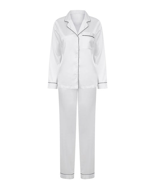 LADIES SATIN LONG PYJAMAS - COOZO