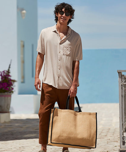 Westford Mill W475 Westford Mill Natural Starched Jute Market Shopper - COOZO