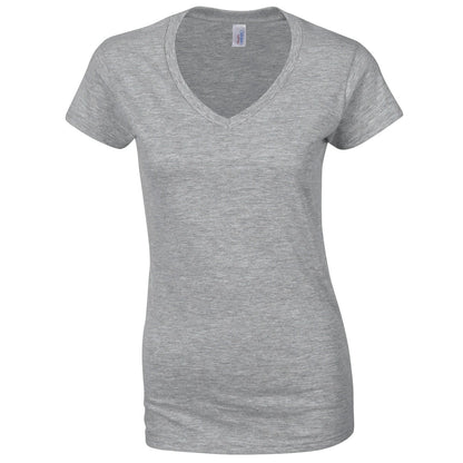 Gildan 64V00L Ladies SoftStyle V-Neck T-Shirt - COOZO