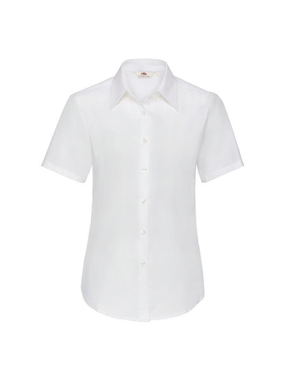 Fruit Of The Loom 65000 Ladies Oxford Short Sleeve Shirt - COOZO