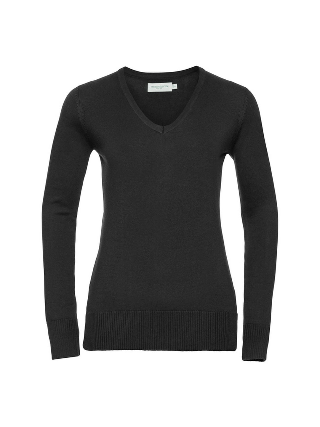 Russell Collection 710F Ladies Cotton Acrylic V-Neck Sweater - COOZO