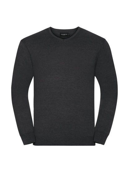 Russell Collection 710M Adult Knitted V-Neck Pullover - COOZO