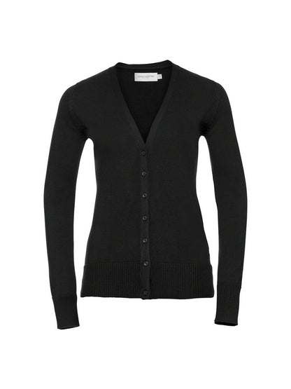 Russell Collection 715F Ladies Knitted V-Neck Cardigan - COOZO