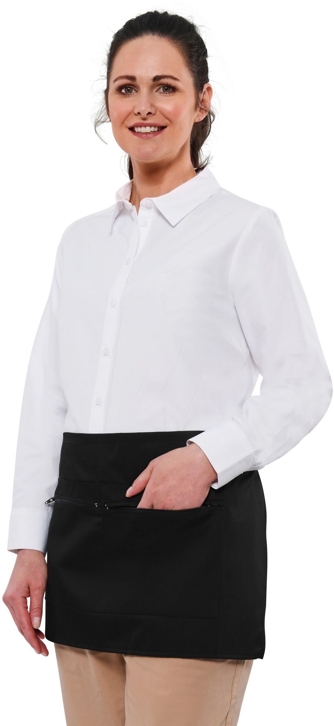Absolute Apparel AA706 Adult Waist Apron With Zip Pocket - COOZO