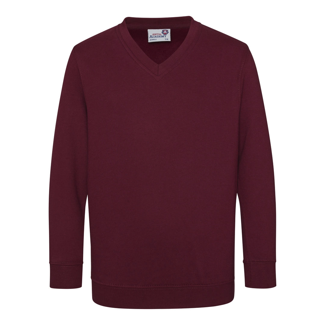 AWDis AC03J AWDis Academy Kids V Neck Sweatshirt - COOZO