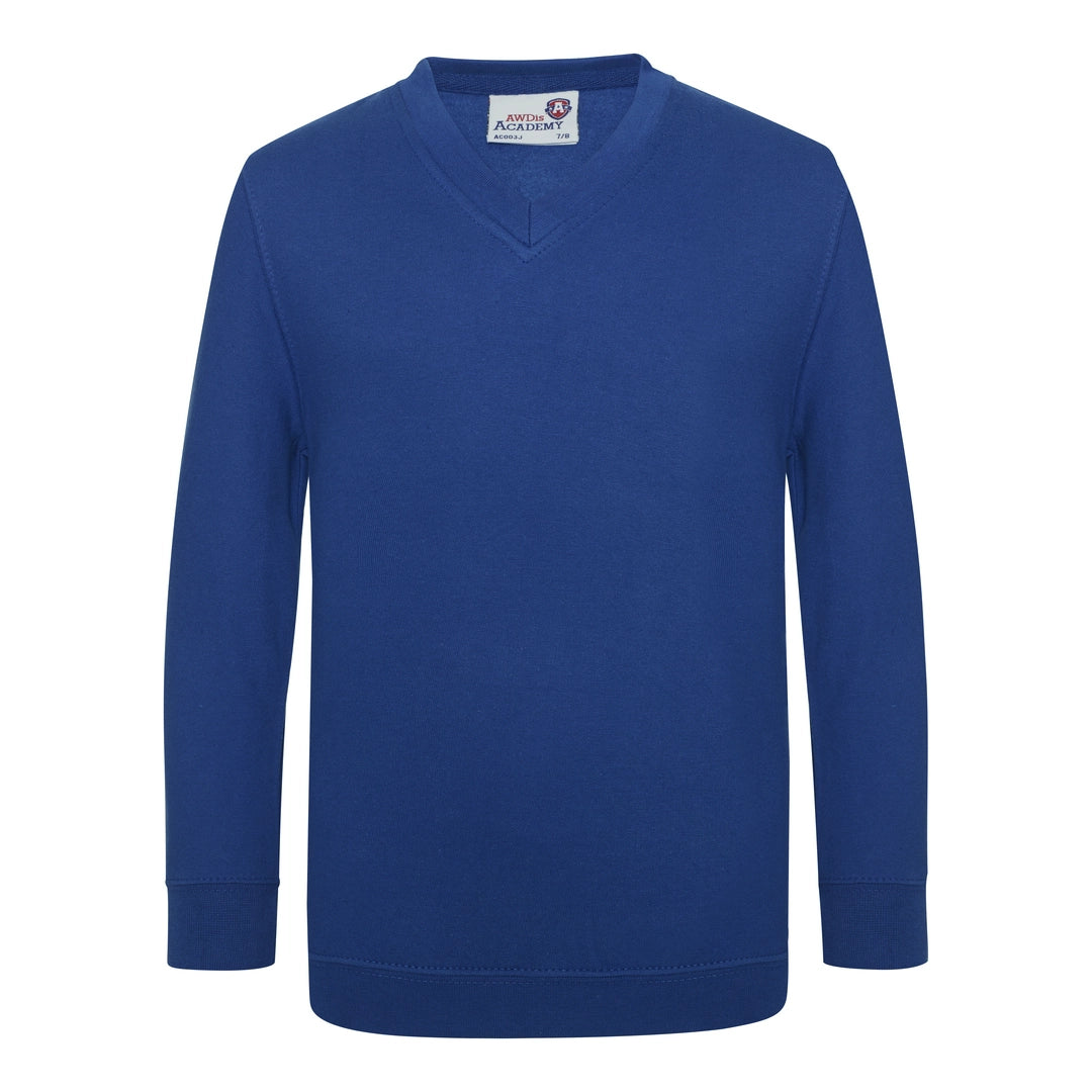 AWDis AC03J AWDis Academy Kids V Neck Sweatshirt - COOZO