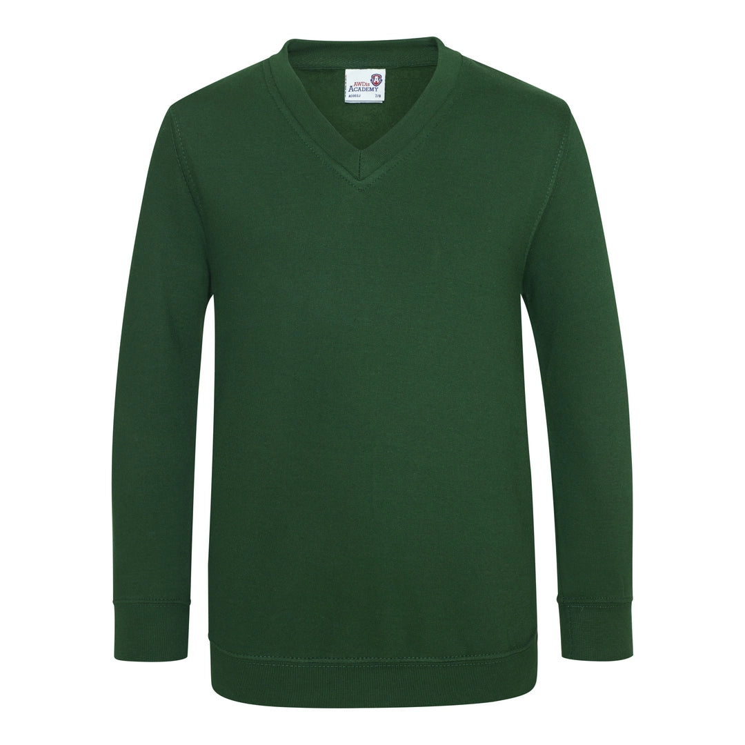 AWDis AC03J AWDis Academy Kids V Neck Sweatshirt - COOZO