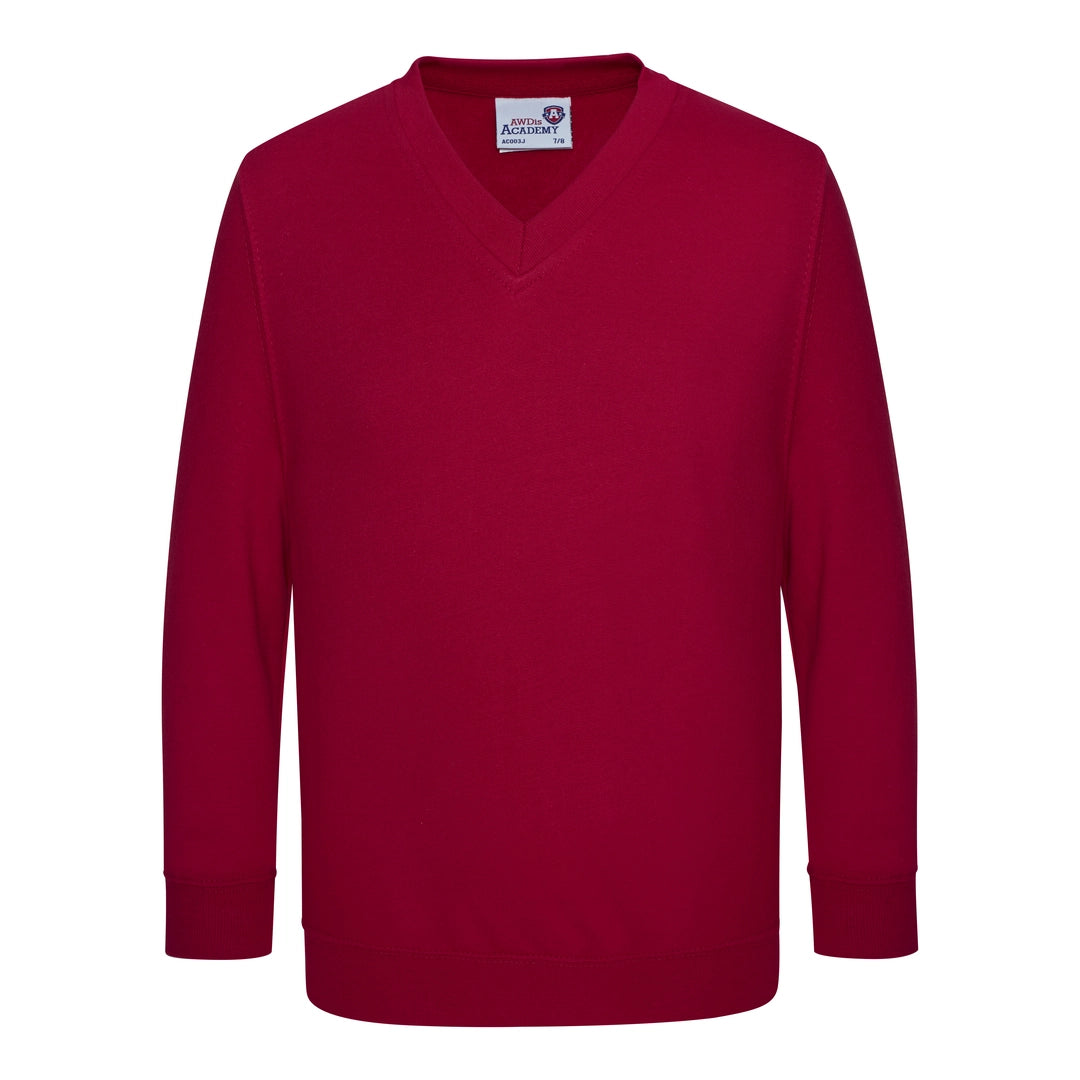 AWDis AC03J AWDis Academy Kids V Neck Sweatshirt - COOZO