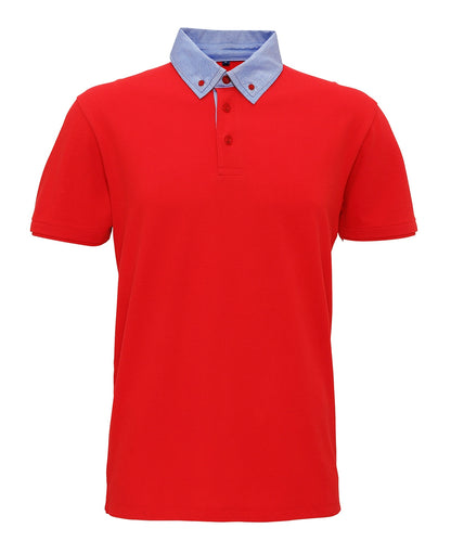 Asquith & Fox AQ007 Mens Chambray Button Down Collar Polo Shirt - COOZO