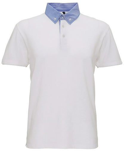 Asquith & Fox AQ007 Mens Chambray Button Down Collar Polo Shirt - COOZO