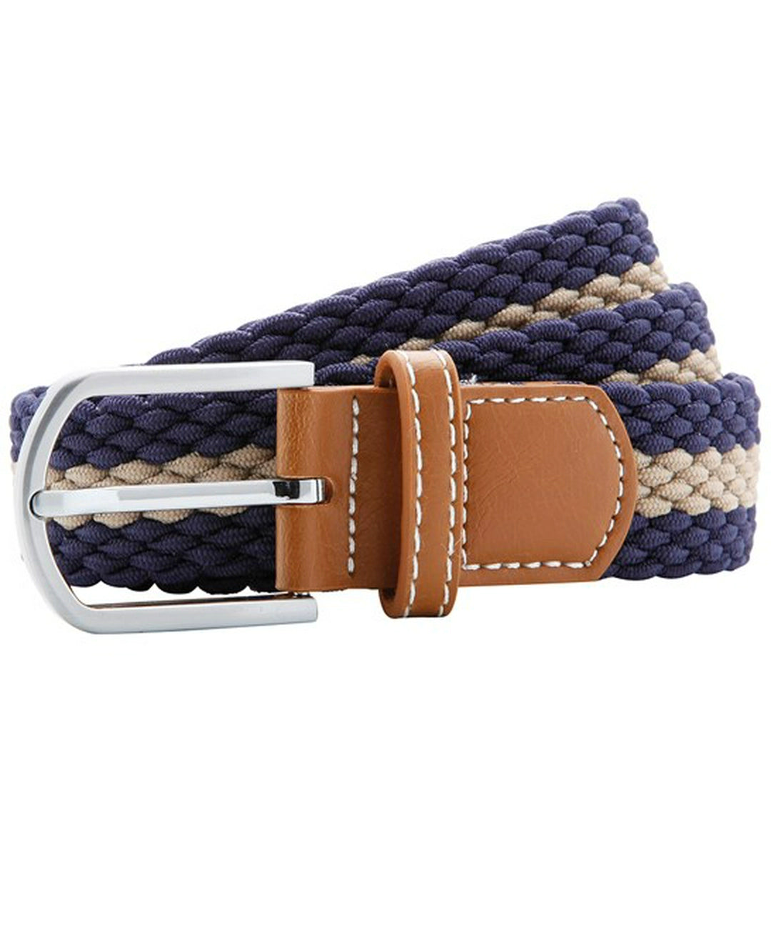 Asquith & Fox AQ901 Two Colour Stripe Braid Stretch Belt - COOZO