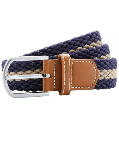 Asquith & Fox AQ901 Two Colour Stripe Braid Stretch Belt - COOZO