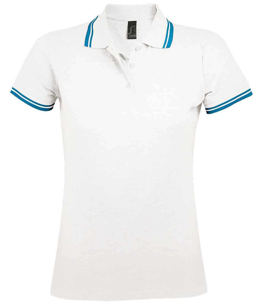 SOL'S Ladies Pasadena Tipped Cotton Piqu Polo Shirt - COOZO