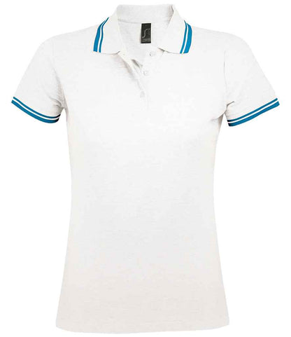 SOL'S Ladies Pasadena Tipped Cotton Piqu Polo Shirt - COOZO