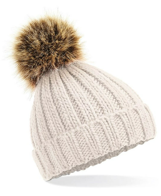 Beechfield B412A Infant Faux Fur Pom Pom Chunky Beanie - COOZO
