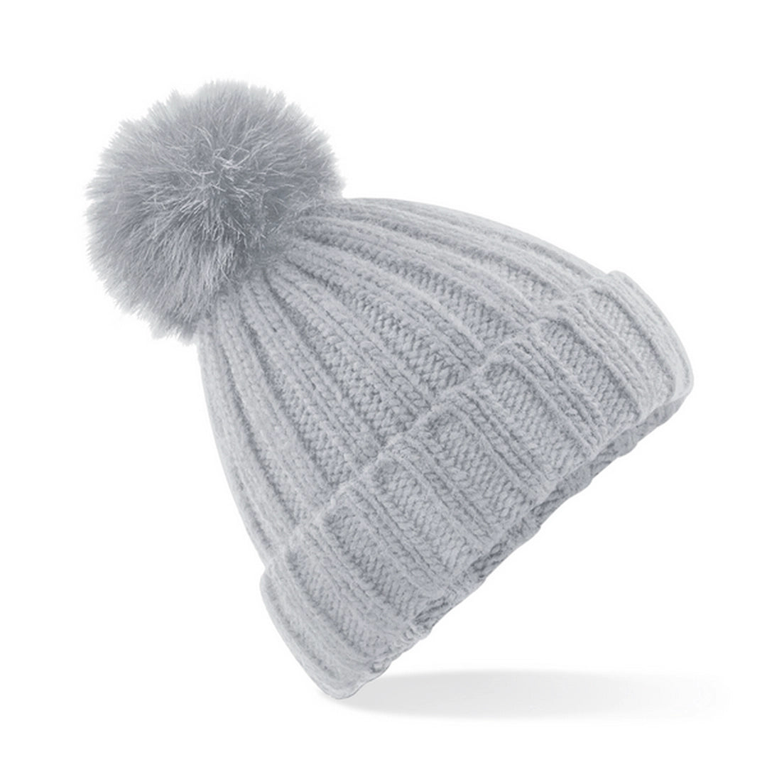 Beechfield B413 Verbier Faux Fur Pop Pom Chunky Beanie - COOZO
