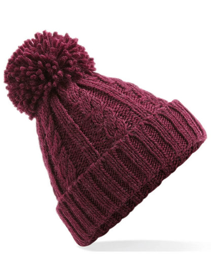 Beechfield B480 Cable Knit Melange Beanie - COOZO