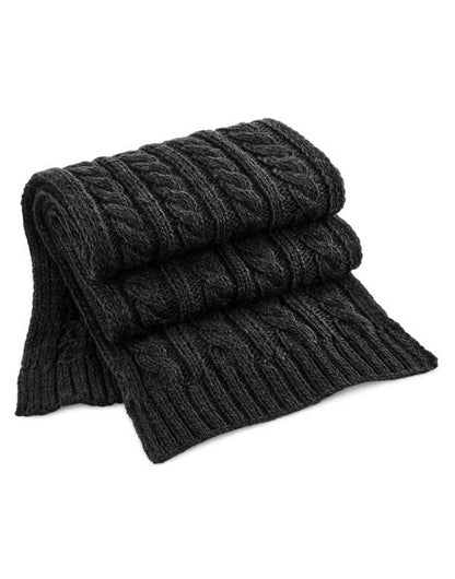 Beechfield B499 Cable Knit Melange Scarf - COOZO
