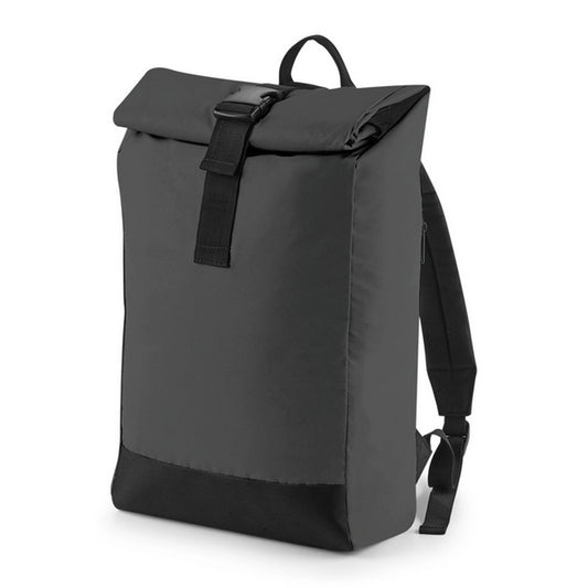 Reflective Roll-Top Backpack-BLKRF1S