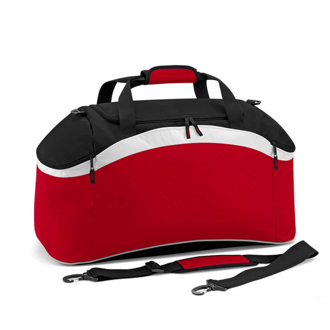 BagBase Teamwear Holdall-CR/BLK/W1S