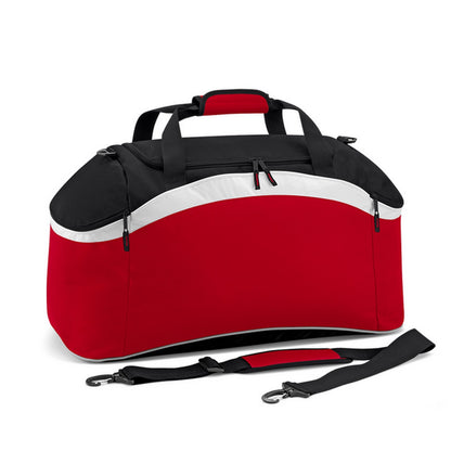 BagBase Teamwear Holdall-CR/BLK/W1S