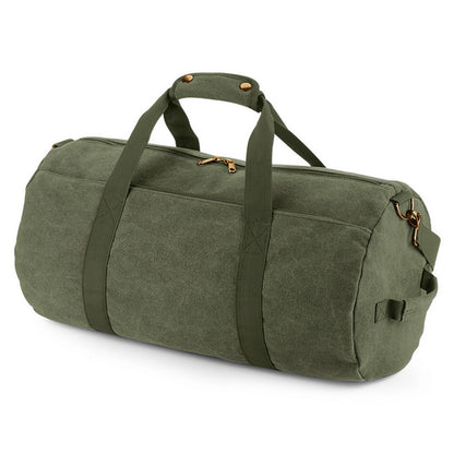 Vintage Canvas Barrel Bag-VMGRN1S