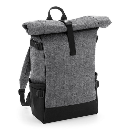 Block Roll-Top Backpack-GRYM/BLK1S