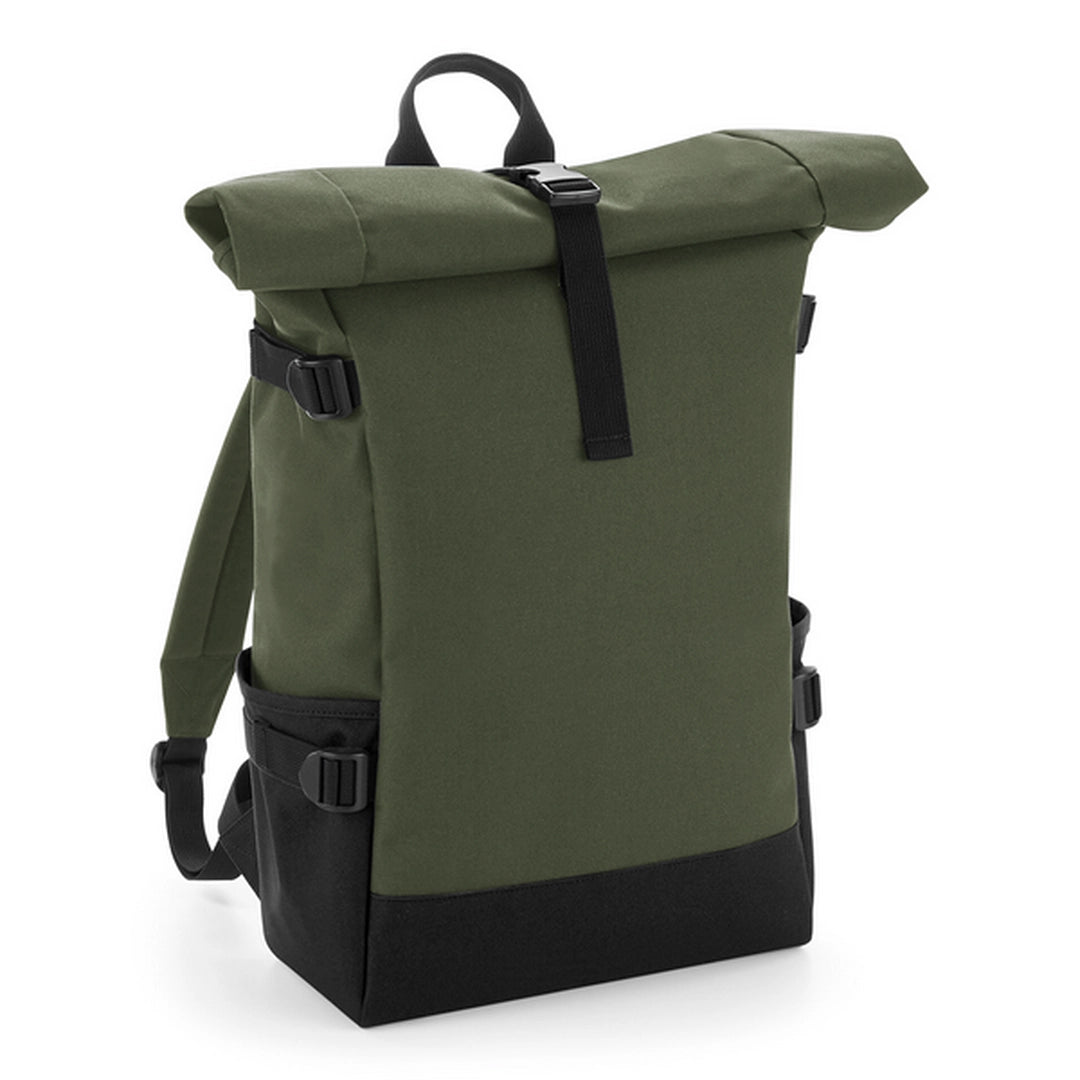Block Roll-Top Backpack-OLI/BLK1S